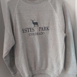 Heritage Gray Crewneck Sweater with Estes Park Design
